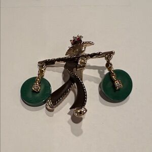 Vintage Asian Brooch titled “Water Carrier”